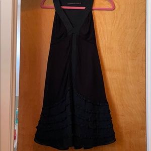 Ruffle detailed black dress